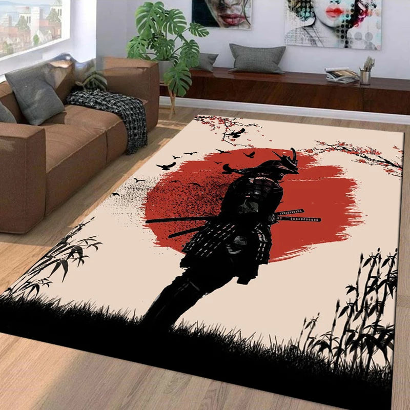 15 Size Samurai Spirits Pattern Rug Carpet for Living Room Bathroom Mat Creative Doormat Carpet for Bedroom Home Decor Play Mat