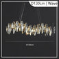 Modern Grey Clear Crystal Chandelier Light Luxury LED Lamp Fixture For Living Dining Room Winfordo Lighting