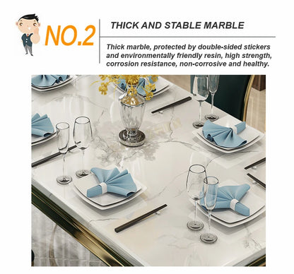 Modern Home Dining Room Furniture Dinning Room Table Luxury Stainless Steel Marble Dining Tables