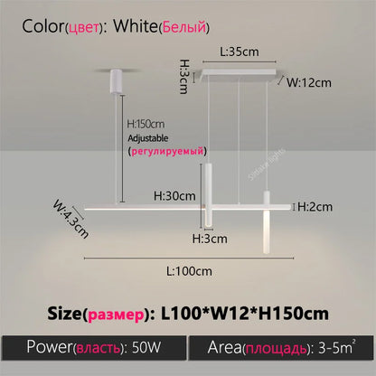 New restaurant chandelier modern simple dining room table bar lights long strip spotlight creative designer pendant lamps
