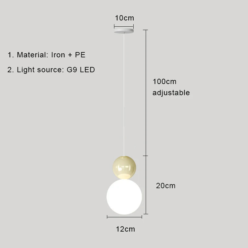 Nordic Pendant Light Modern LED Hanging Lamp Cream Style Indoor Lighting Room Decor Bedroom Living Room Bedside Light Fixture