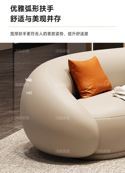Curved Luxury Couches Unique Vintage Comfortable Italian Modern Puffs Sofa Leather Solid Wood Divano Letto Living Room Furniture