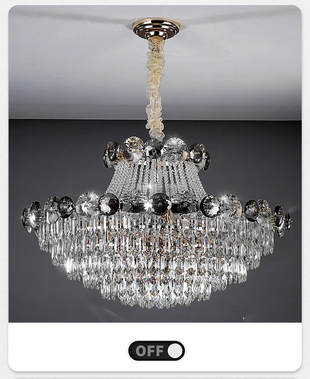 2024 Modern Large Luxury Living Room Chandeliers for Staircase Designer Crystal Pendant Lamps Home Decor Lighting Lustre Fixture