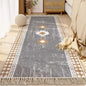 Morocco Bedroom Living Room Bedside Carpet Floor Mat Floral Kilim Cotton Linen Rectangular Rug Persian Tassel Carpet Tapis