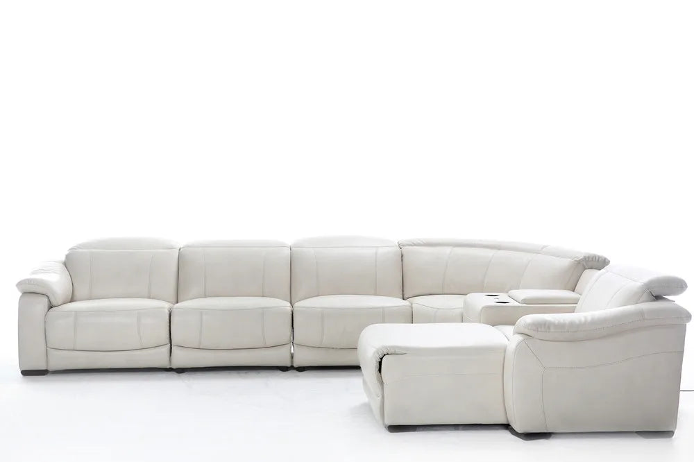 Italian Leather Furniture Set Living Room Electric Motion Sectional Power Recliner Sofa