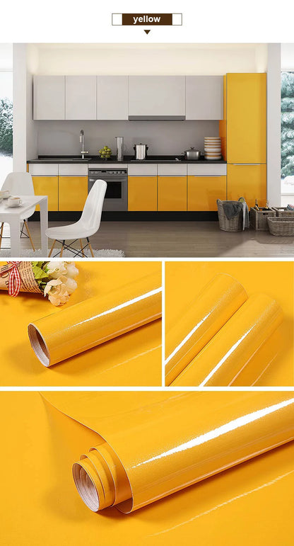 PVC Waterproof Oil-Proof Wallpaper White Self-Adhesive Kitchen Cabinet Table Top Old Furniture Renovation Color Change Stickers