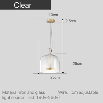 Glass LED Pendant Light for Kitchen, Restaurant, Hanging Lamp, Modern Bedroom, Bedside Shop Decoration, Ceiling Chandeliers, Lustres Decor
