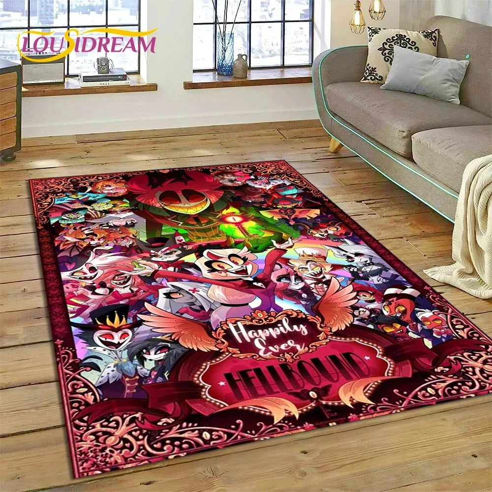 Cartoon H-Helluva Boss Blitzo H-Hazbin Hotel Carpet Rug for Bedroom Living Room Home Sofa Decoration,Child Large Decor Floor Mat