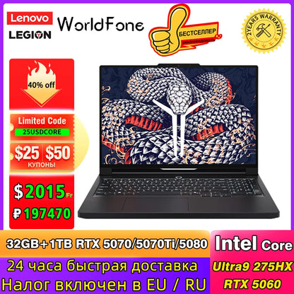 2025 Lenovo LEGION Y9000P E-sports Gaming Laptop GeForce RTX 5070 /5080 Ultra9 275HX  RAM 32GB 1T SSD 16-inch Gaming Notebook PC