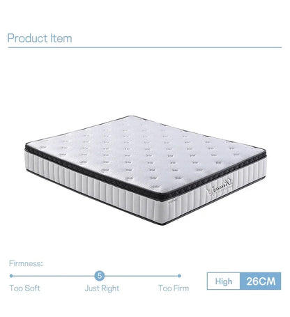 12 Inch Queen Size Memory Foam Mattress 26CM High Density Foam Compress Pocket Spring Mattresses for King Size Bed