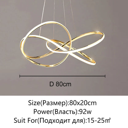 LED Gold Chandelier Modern Home Lighting For Living Room Dining Room Bedroom Kitchen Ceiling Decoration Lustre Hanging Lamp