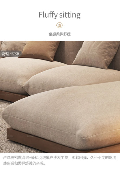 Japanese-style log wabi-sabi wind platform bread fabric sofa living room minimalist creative furniture
