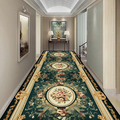 Luxury Long Corridor Carpet Non-slip Stairway Rug European Style Stairs Hallway Carpet Washable Runner Customizable Aisle Rug