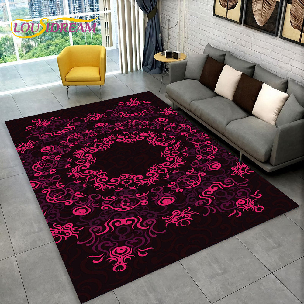 Bohemia Mandala Geometric Area Rug,Carpet Rug for Home Living Room Bedroom Sofa Doormat Kitchen Decor,Kid Non-slip Floor Mats