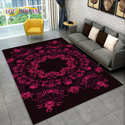 Bohemia Mandala Geometric Area Rug,Carpet Rug for Home Living Room Bedroom Sofa Doormat Kitchen Decor,Kid Non-slip Floor Mats