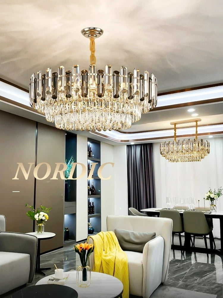 Post-modern Simple and Luxurious Crystal Chandelier Living Room Lamps Dining Room Decoration Household Led Indoor Lighting