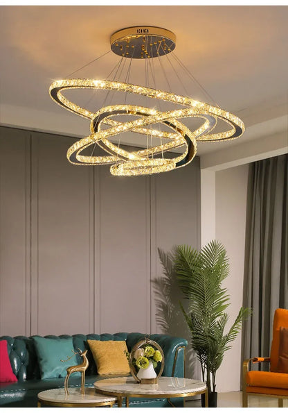 2024 Modern Crystal Ceiling Hanging Chandeliers for Living Dining Table Room Bedroom Lamps Home Decorations Pendant Light Lustre