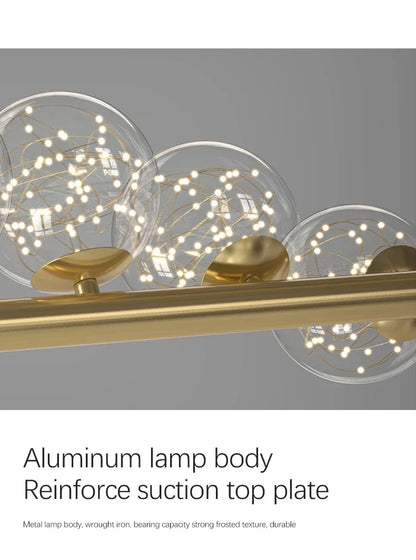 Modern Led Long Ceiling Chandelier Suspension Glass Balls Dining Table Room Kitchen Home Decor Hanging Lamp Front Desk Lights