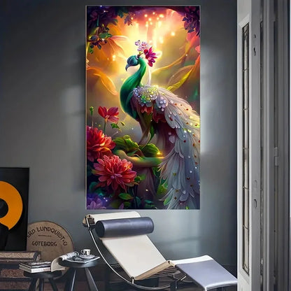 Canvas Poster Modern Art Dream Peacock Flower Landscape Bird Home Decor Ideal Gift for Bedroom Living Room Corridor Wall Decor