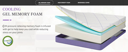 Vesgantti Gel Memory Foam Mattress with CertiPUR-US Certified for Pressure Relief & Cooling Comfort-Medium Soft Lavander Purple