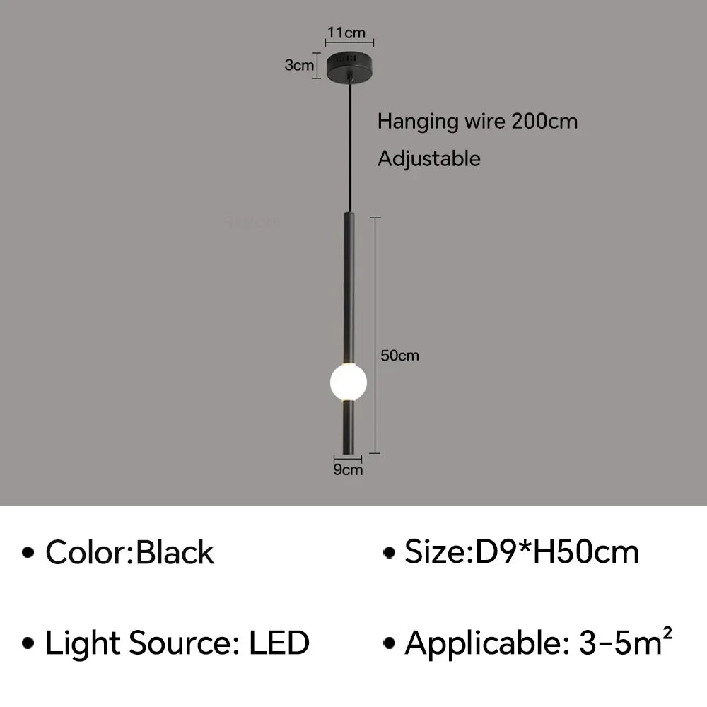 Modern Simple LED Pendant Lamp Living Room Bedroom Bedside TV Background Kitchen Island Restaurant Home Decor Lighting Fixture