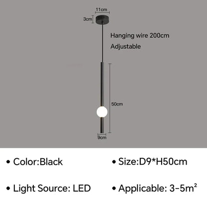 Modern Simple LED Pendant Lamp Living Room Bedroom Bedside TV Background Kitchen Island Restaurant Home Decor Lighting Fixture