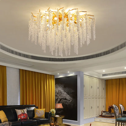 Silver Round Crystal Ceiling Chandelier Light For Bedroom Living Room Dining Kitchen Chrome K9 Crystal Ceiling Light Chandelier