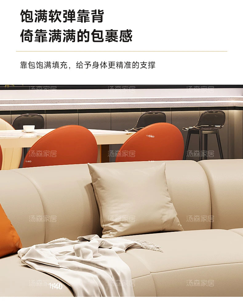 Curved Luxury Couches Unique Vintage Comfortable Italian Modern Puffs Sofa Leather Solid Wood Divano Letto Living Room Furniture