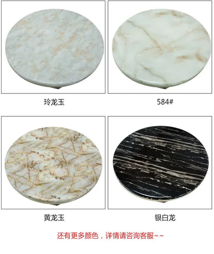 MINGDIBAO Dining Side Table with Sticking Seashells, Natural Marble Stainless Gold End Table, Handmade Coastal Style Furniture