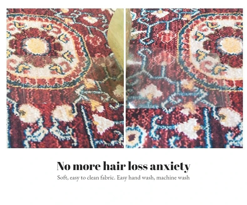 Vintage Persian Red Carpet Living Room High-end Luxury American Hairless Tea Table Rug Bedroom Bed End Anti-slip Large Area Mat