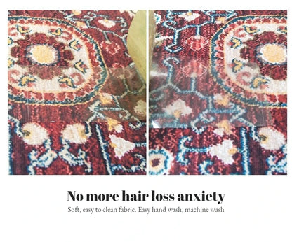 Vintage Persian Red Carpet Living Room High-end Luxury American Hairless Tea Table Rug Bedroom Bed End Anti-slip Large Area Mat