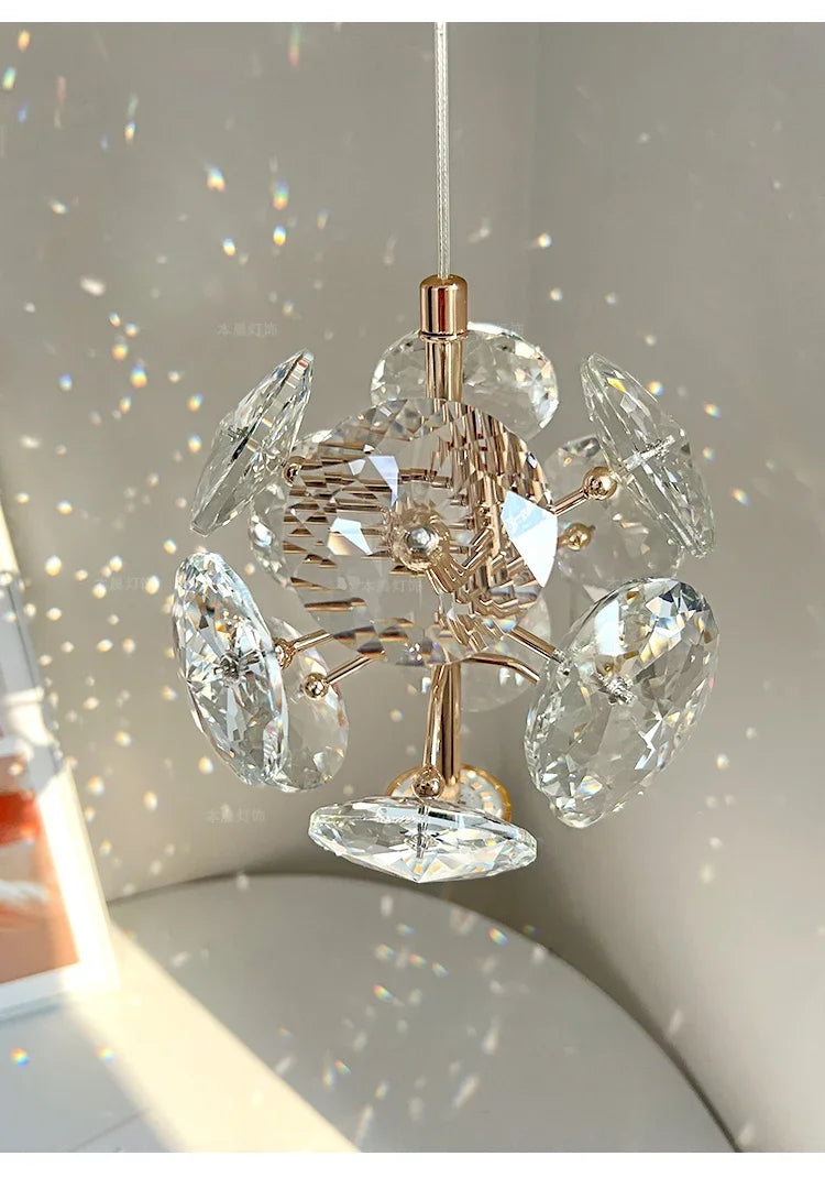 Modern K9 Pure Crystal Bedside Small Chandelier Light Lluxury Crystal Wall Lamp Corridor Ceiling Lamp Bar Decoration Noble Lamps