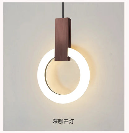 Nordic bedside circular small chandelier, modern and minimalist restaurant chandelier, fashionable bar and study light