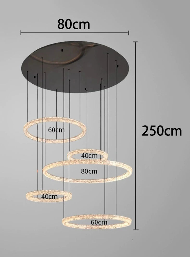 Modern ring stairs led lights pendant light lamps for living room led Chandeliers for dining room hanging light indoor lighting