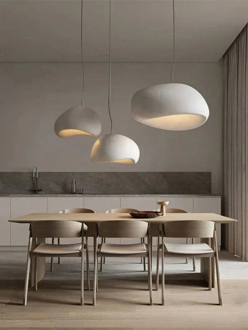 Nordic Minimalist Wabi Sabi Wind E27 LED Chandelier for Dining Room Pendant Lights Modern Bedroom Bar Loft Hanging Lamps Fixture