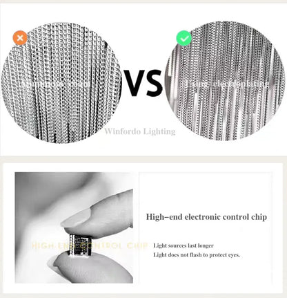 2024 Modern Art Decor Tassel Pendant Lamps Chain Chandelier for Bedroom Living Room Restaurant Lights Winfordo 110V / 220V