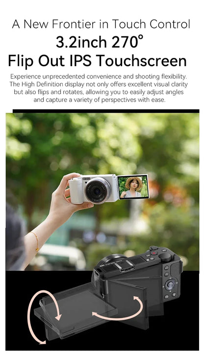Digital Camera for Vlogging Videos with Flashlight 5X Optical Zoom 5K 30FPS 4K 60FPS  AF/MF IR Rechargeable Battery G930