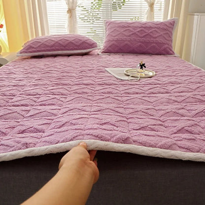 Milk Velvet Mattress Thicken Warm Winter Mattress Foldable Plush Bed Mattresses Twin King Queen Full Size Mattresses Bedding