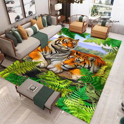 3D tiger printed carpet Fashion yoga mat Photography prop room decor  area rug  carpets for living room