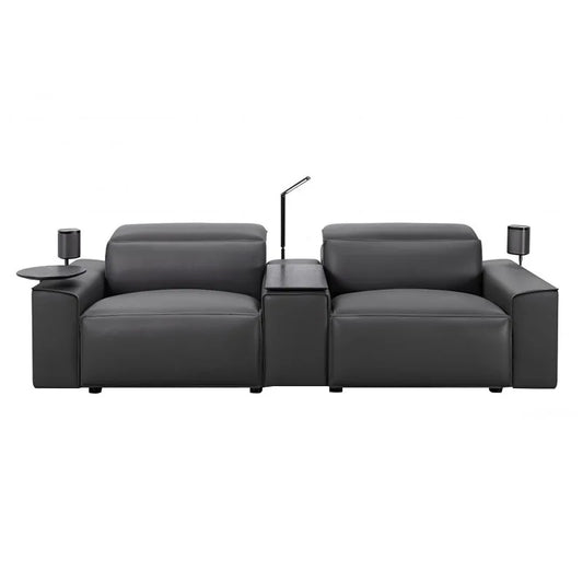 Modern Multifunctional Electric Recliner Sofa Home Theater Video Room Genuine Leather Fabric Wood for Living Video Hall