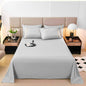 3PCS Solid Color Flat Sheet With English Embroidery Pillowcases Soft & Breathable Bed Sheet Hotel Quality Microfiber Bed Cover