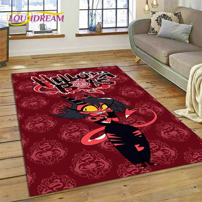 Cartoon H-Helluva Boss Blitzo H-Hazbin Hotel Carpet Rug for Bedroom Living Room Home Sofa Decoration,Child Large Decor Floor Mat