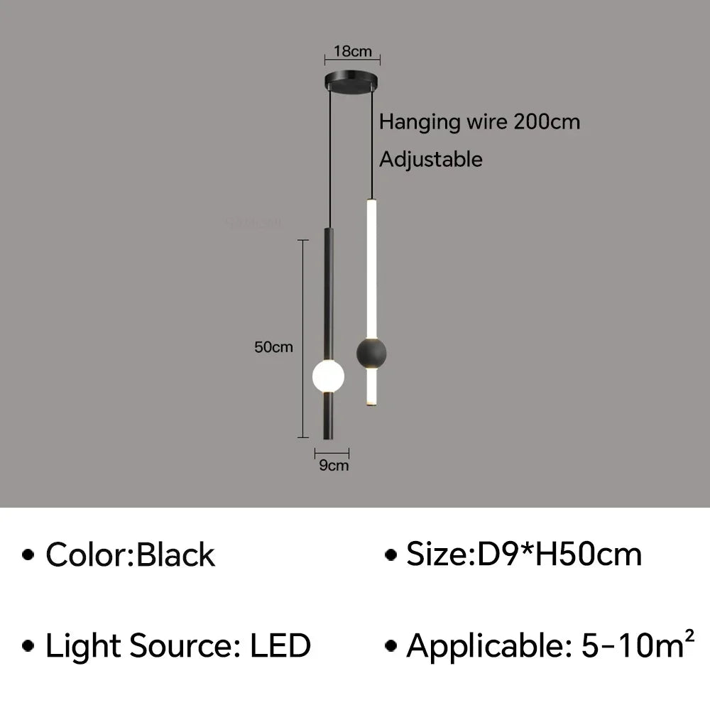 Modern Simple LED Pendant Lamp Living Room Bedroom Bedside TV Background Kitchen Island Restaurant Home Decor Lighting Fixture