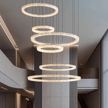 Modern ring stairs led lights pendant light lamps for living room led Chandeliers for dining room hanging light indoor lighting
