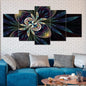 5 Panels Aesthetic Landscape Canvas Painting Abstract Natural Landscape Golden Light Art Luxury Posters Prints Living Room Decor