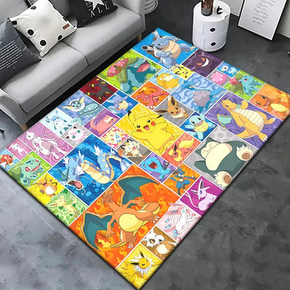 Pokemon Cartoon Carpet Rug for Living Room Bedroom Decoration Picnic Camp Kitchen Carpet Crawling Carpet Decoration