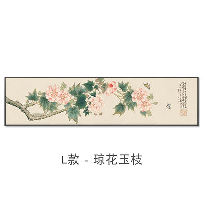New Chinese Zen Flower and Bird Bedhead Painting Living Room Decoration Painting Sofa Background Wall Mural Painting Home Decor