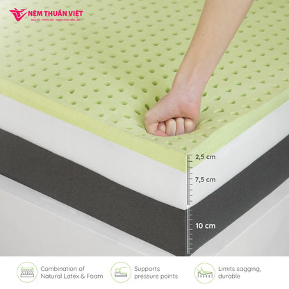 King Size Skin-Friendly Eco Friendly Massage Hybrid Natural Latex With Memory Foam Mattress Elastic Hotels Factory in VietNam