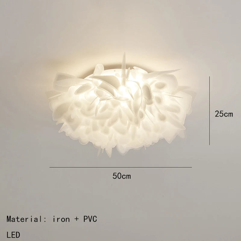 Nordic Luxury Fashion Petal Iron PVC LED Decor Home Atmosphere Ceiling Light Bedroom Foyer Dining Room Lighting Fixtures