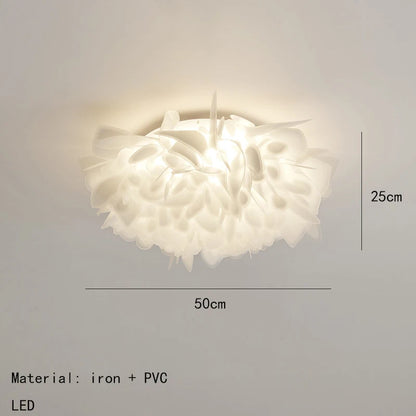Nordic Luxury Fashion Petal Iron PVC LED Decor Home Atmosphere Ceiling Light Bedroom Foyer Dining Room Lighting Fixtures